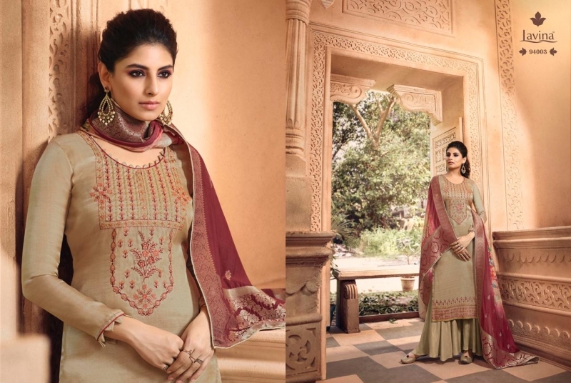 LAVINA VOL 94 TUSSAR SILK FABRIC HEAVY WORK SALWAR SUIT WHOLESALE DEALER BEST RATE BY GOSIYA EXPORTS SURAT (2)