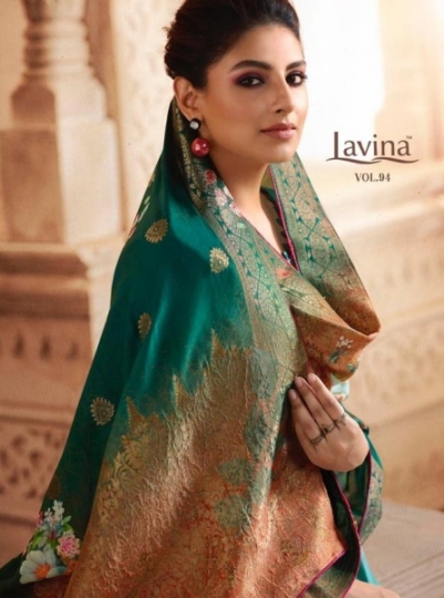 LAVINA VOL 94 TUSSAR SILK FABRIC HEAVY WORK SALWAR SUIT WHOLESALE DEALER BEST RATE BY GOSIYA EXPORTS SURAT (5)