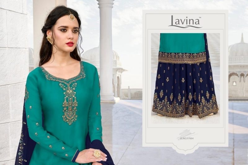 LAVINA VOL-97 NX 97001-97005 SERIES GEORGETTE DESIGNER SHARARA SUITS COLLECTION WHOLESALE DEALER BEST RATE BY GOSIY (514)