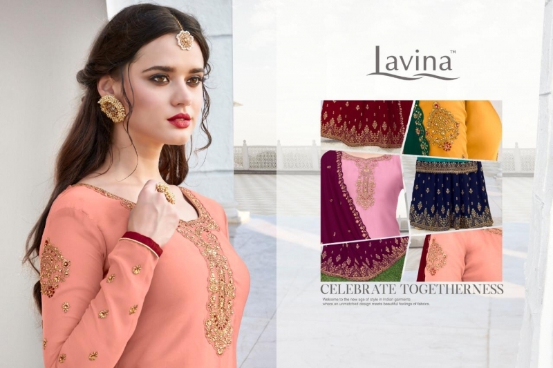 LAVINA VOL-97 NX 97001-97005 SERIES GEORGETTE DESIGNER SHARARA SUITS COLLECTION WHOLESALE DEALER BEST RATE BY GOSIY (519)