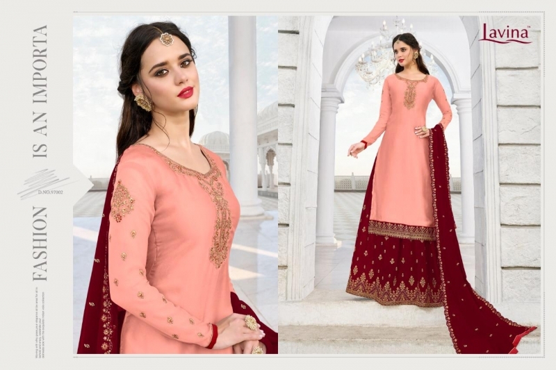 LAVINA VOL-97 NX 97001-97005 SERIES GEORGETTE DESIGNER SHARARA SUITS COLLECTION WHOLESALE DEALER BEST RATE BY GOSIY (520)