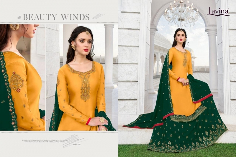 LAVINA VOL-97 NX 97001-97005 SERIES GEORGETTE DESIGNER SHARARA SUITS COLLECTION WHOLESALE DEALER BEST RATE BY GOSIY