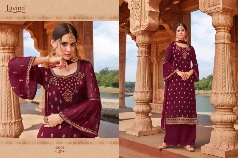 LAVINA VOL-98 98001-98006 SERIES FANCY SILK DESIGNER SUITS COLLECTION WHOLESALE DEALER BEST RATE BY GOSIYA EXPORTS (49)