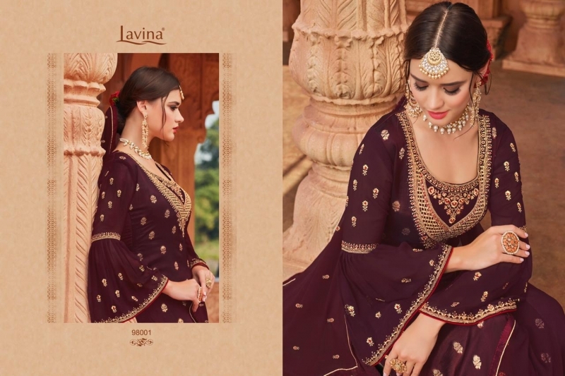 LAVINA VOL-98 98001-98006 SERIES FANCY SILK DESIGNER SUITS COLLECTION WHOLESALE DEALER BEST RATE BY GOSIYA EXPORTS (51)