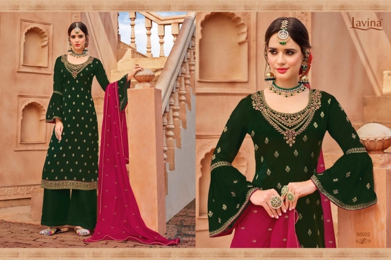 LAVINA VOL-98 98001-98006 SERIES FANCY SILK DESIGNER SUITS COLLECTION WHOLESALE DEALER BEST RATE BY GOSIYA EXPORTS (59)