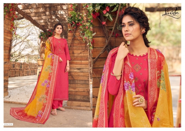 LEVISHA PRESENTS REENAZ SATIN COTTON PRINTED DAILYWEAR DRESS MATERIAL WHOLESALE DEALER BEST RATE BY GOSIYA EXPORTS SURAT (1 (516)