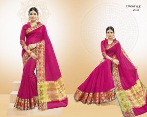 LIFESTYLE BY VATIKA CATALOGUE COTTON WEAVING SILK SAREES WHOLESALE BEST RATE BY GOSIYA EXPORTS SURAT (14)