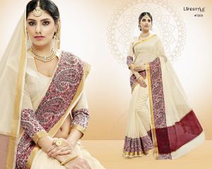 LIFESTYLE BY VATIKA CATALOGUE COTTON WEAVING SILK SAREES WHOLESALE BEST RATE BY GOSIYA EXPORTS SURAT (15)
