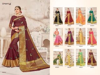 LIFESTYLE PANGHAT CATALOGUE SILKS WEAVING PARTY WEAR WORK SAREES BEST RATE BY GOSIYA EXPORTS SURAT SUPPLIER (9)
