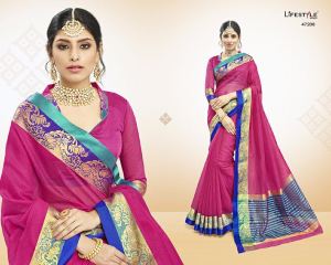 LIFESTYLE VATIKA COTTON WEAVING SAREES PARTY WEAR COLLECTION WHOLESALE DEALER BEST RATE BY GOSIYA EXPORTS SURAT (8)