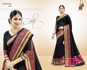 LIFESTYLE VATIKA COTTON WEAVING SAREES PARTY WEAR COLLECTION WHOLESALE DEALER BEST RATE BY GOSIYA EXPORTS SURAT (9)