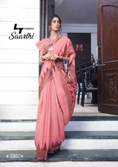 LT FABRICS SAARTHI LINEN COTTON SAREE  (1)