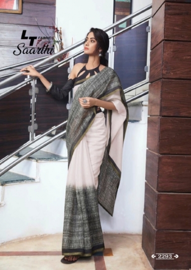 LT FABRICS SAARTHI LINEN COTTON SAREE  (2)