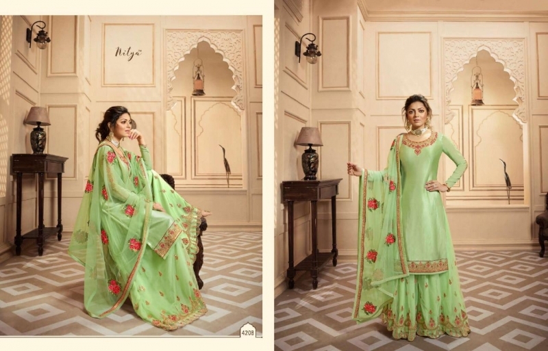 LT NITYA VOL-142 NX GEORGETTE SHARARA SUITS HITS COLLECTION WHOLESALE DEALER BEST RATE BY GOSIYA EXPORTS SURAT (2)