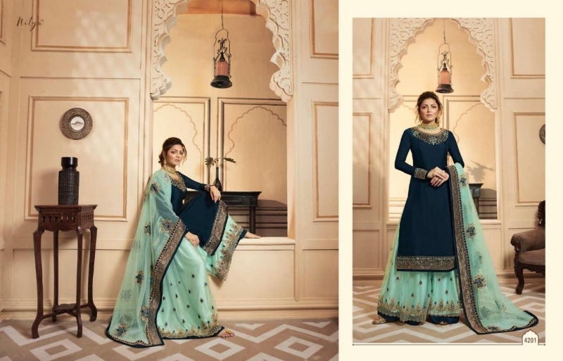 LT NITYA VOL-142 NX GEORGETTE SHARARA SUITS HITS COLLECTION WHOLESALE DEALER BEST RATE BY GOSIYA EXPORTS SURAT (5)