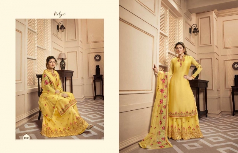 LT NITYA VOL-142 NX GEORGETTE SHARARA SUITS HITS COLLECTION WHOLESALE DEALER BEST RATE BY GOSIYA EXPORTS SURAT (6)