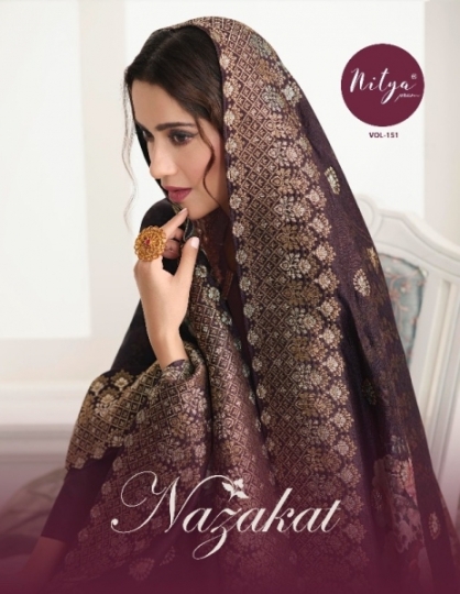 LT NITYA VOL 151 BY NAZAKAT PURE UPADA WITH EMBROIDERY SALWAR KAMEEZ WHOLESALE DEALER BEST RATE BY GOSIYA EXPORTS SURAT (1)