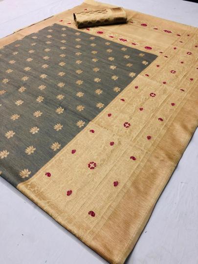 Mahakanta Silk Pure Jamdani Silk with Minakari Weaving SAREE  (10)