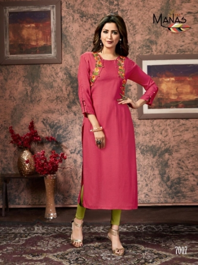 MANAS FAB PRESENTS SAKHI VISCOCE FABRIC KURTI WITH EMBROIDERY WORK WHOLESALE BEST RATE BY GOSIYA EXPORTS SURAT (4)