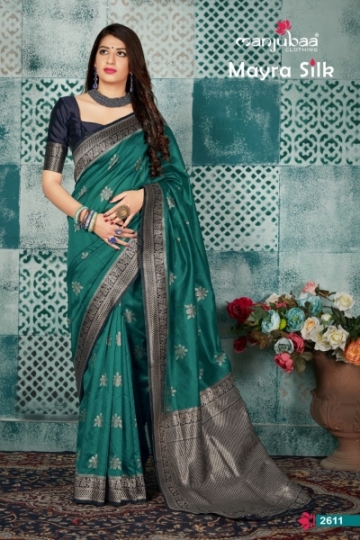 MANJUBAA MAYRA SILK SAREE BANARASI SILK FABRIC BEST SELLING HOT PRODUCT WHOLESALE DEALER BEST RATE BY BY GOSIYA EXPORTS  (12)