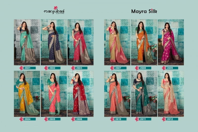 MANJUBAA MAYRA SILK SAREE BANARASI SILK FABRIC BEST SELLING HOT PRODUCT WHOLESALE DEALER BEST RATE BY BY GOSIYA EXPORTS  (14)