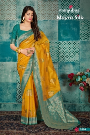 MANJUBAA MAYRA SILK SAREE BANARASI SILK FABRIC BEST SELLING HOT PRODUCT WHOLESALE DEALER BEST RATE BY BY GOSIYA EXPORTS  (3)