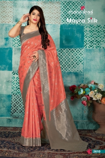 MANJUBAA MAYRA SILK SAREE BANARASI SILK FABRIC BEST SELLING HOT PRODUCT WHOLESALE DEALER BEST RATE BY BY GOSIYA EXPORTS  (9)