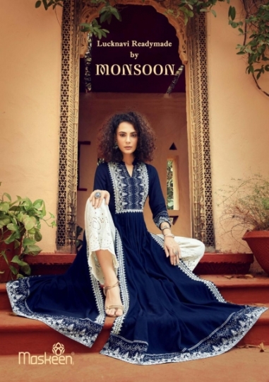 MASKEEN PRESENTS LUCKNOWI READYMADE FANCY DESIGNER KURTIS AND PLAZZO WHOLESALE DEALER BEST RATE BY GOSIYA EXPORTS SURAT (1)