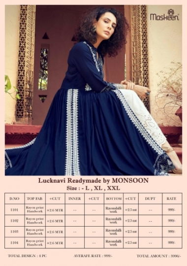 MASKEEN PRESENTS LUCKNOWI READYMADE FANCY DESIGNER KURTIS AND PLAZZO WHOLESALE DEALER BEST RATE BY GOSIYA EXPORTS SURAT (3)