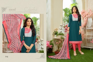 MOOF FASHION PRIYA CATALOG CHANDERI CASUAL WEAR SUITS COLLECTION WHOLESALE (1)