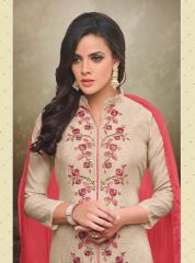 MOOF FASHION SHAISTA VOL 2 CHANDERI EMBROIDERED SUITS WHOLESALER BEST RATE BY GOSIYA EXPORTS SURA