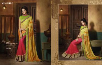 MUGDHA SAREES 1001-1008 SERIES PARTY WEAR GEORGETTE DESIGNER EMBROIDERED SAREES WHOLESALER (4)