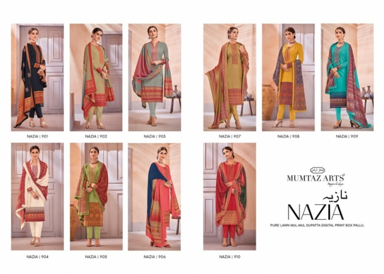 MUMTAZ ARTS PRESENT NAZIA KARACHI LAWN KASHMIRI WORK  (15)