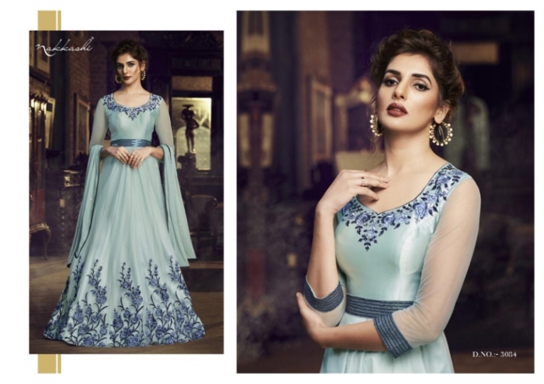 NAKKASHI PRESENTS FLAIR 3080-3086 SERIES READYMADE GOWN PARTY WEAR ELEGANT COLLECTION WHOLESALE DEALER BEST RATE BY GOSIYA E (522)