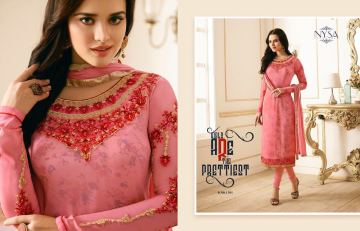 NYSA LIFESTYLE VOL 8 CATALOG WHOLESALE PARTY WEAR GEORGETTE EMBROIDERED SUITS SUPPLIER DEALER BEST RATE BY GOSIYA