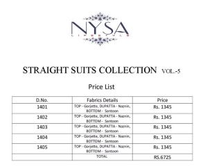 NYSA STRAIGHT SUITS COLLECTION VOL - 5 WHOLESALE RATE AT GOSIYA EXPORTS SURAT WHOLESALE DEALER AND SUPPLAYER SURAT GUJARAT (11)