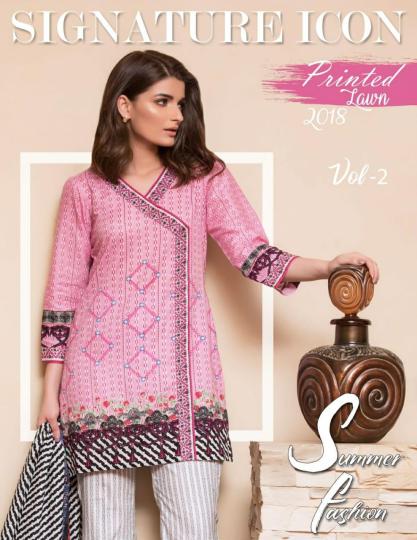 PAKISTANI SIGNATURE ICON Vol 2 PRINTED LAWN COLLECTION WITH PRINTED LAWN DUPATTA  (1)