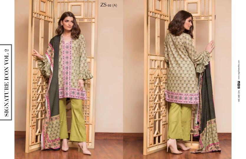 PAKISTANI SIGNATURE ICON Vol 2 PRINTED LAWN COLLECTION WITH PRINTED LAWN DUPATTA  (17)