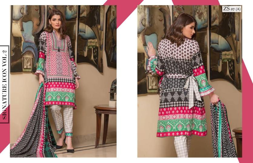 PAKISTANI SIGNATURE ICON Vol 2 PRINTED LAWN COLLECTION WITH PRINTED LAWN DUPATTA  (6)
