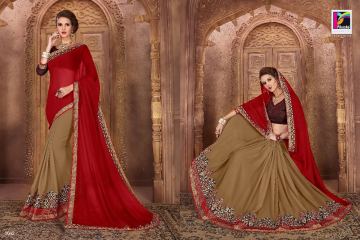 PIKASHO BY IMPRESSION VOL 4 CATALOGUE DESIGNER EMBROIDERED SAREES WHOLESALE BEST RATE BY GOSIYA EXPORTS (3)