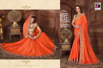 PIKASHO BY IMPRESSION VOL 4 CATALOGUE DESIGNER EMBROIDERED SAREES WHOLESALE BEST RATE BY GOSIYA EXPORTS (5)