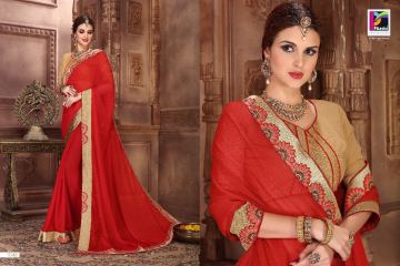 PIKASHO BY IMPRESSION VOL 4 CATALOGUE DESIGNER EMBROIDERED SAREES WHOLESALE BEST RATE BY GOSIYA EXPORTS (8)