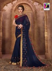 PIKASHO BY IMPRESSION VOL 4 CATALOGUE DESIGNER EMBROIDERED SAREES WHOLESALE BEST RATE BY GOSIYA EXPORTS