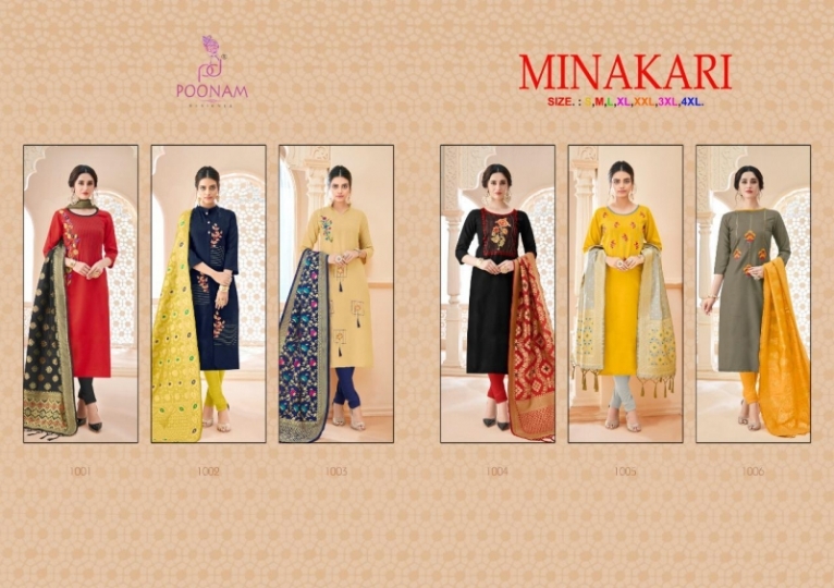 poonam-designer-minakari-cotton-slub-with-work-kurtis-with-dupatta-collection-wholesale-surat