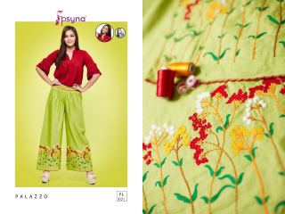 PSYNA PLAZZO 10 COTTON LINEN EMBROIDERED PLAZZO COLLECTION EXPORTS SURAT (2)