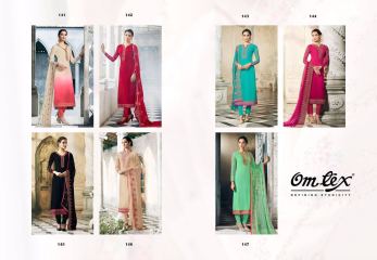 QUEEN BY OM TEX 141 TO 147 SERIES INDIAN DESIGNER BEAUTIFUL COLORFUL PARTY WEAR (1)
