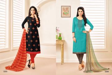 R R FASHION FANTASSY CATALOG CHANDERI COTTON EMBROIDERED SALWAR KAMEEZ (6)