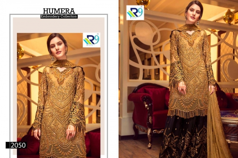 R9 DESIGNER HUMERA GEORGETTE FABRIC WITH HEAVY EMBROIDERY WORK SALWAR SUIT  (2)