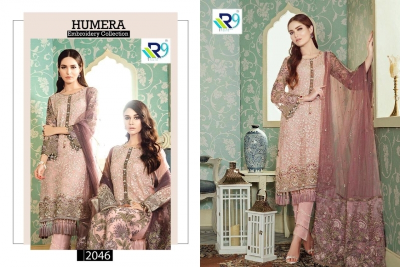 R9 DESIGNER HUMERA GEORGETTE FABRIC WITH HEAVY EMBROIDERY WORK SALWAR SUIT  (4)