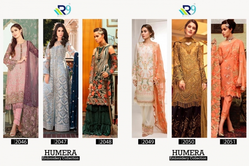 R9 DESIGNER HUMERA GEORGETTE FABRIC WITH HEAVY EMBROIDERY WORK SALWAR SUIT  (6)